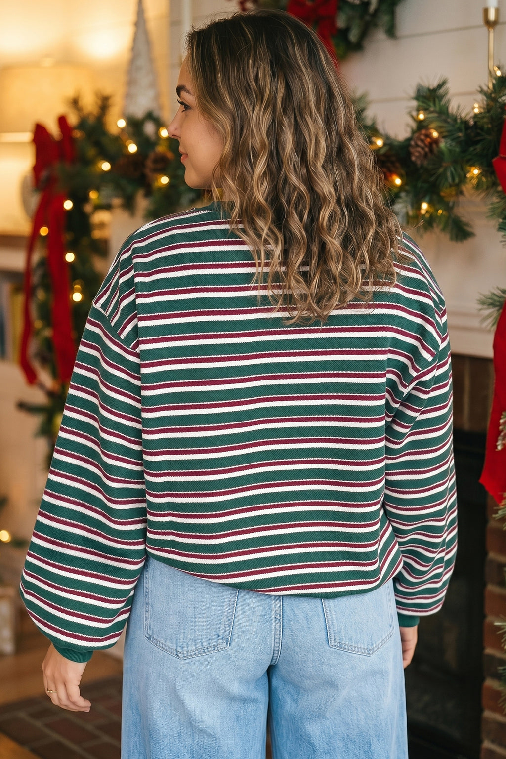 Celia Jane Striped Color-Block Sweatshirt