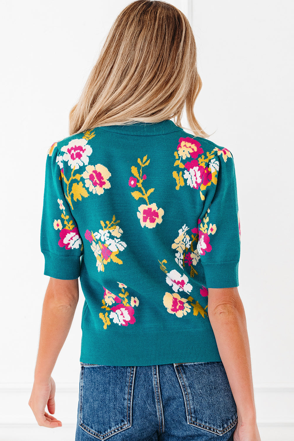 Sabrina Eve Floral Mock-Neck T-Shirt