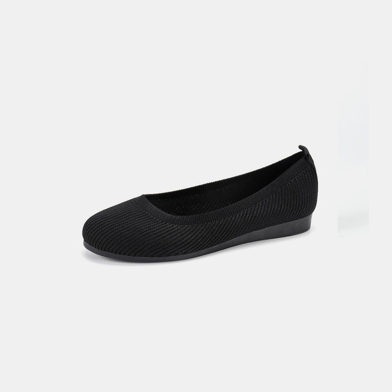 Hazel Blues® |  Round Toe Knit Ballet Flats