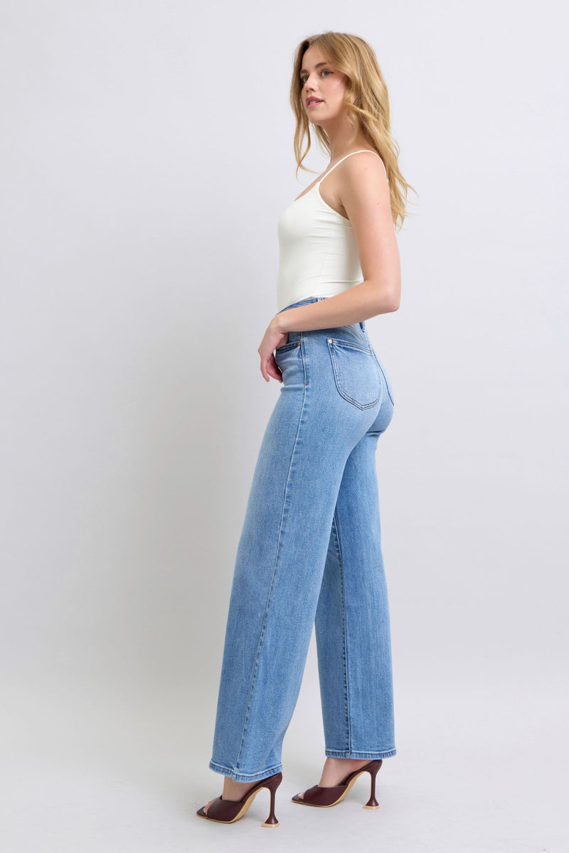 Hazel Blues® |  Judy Blue Wide Leg Jeans with Pockets