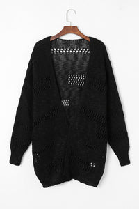 Hazel Blues® |  Openwork Open Front Long Sleeve Cardigan