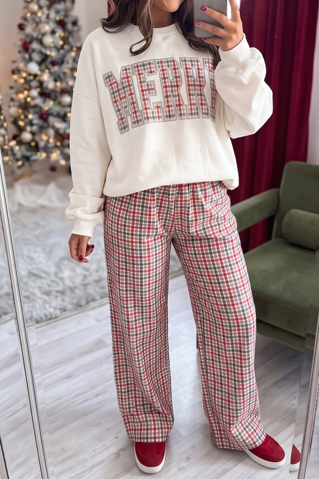 Holiday Plaid Drawstring Pants
