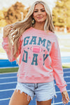Hazel Blues® |  Pink Football GAME DAY Graphic Drop Shoulder Sweatshirt