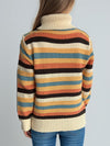 Hazel Blues® |  Contrast Stripes Turtleneck Long Sleeve Sweater
