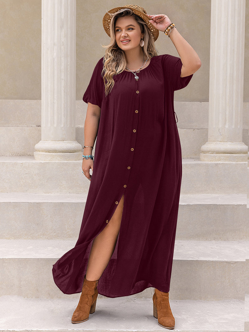 Hazel Blues® | Round Neck Half Sleeve Dress