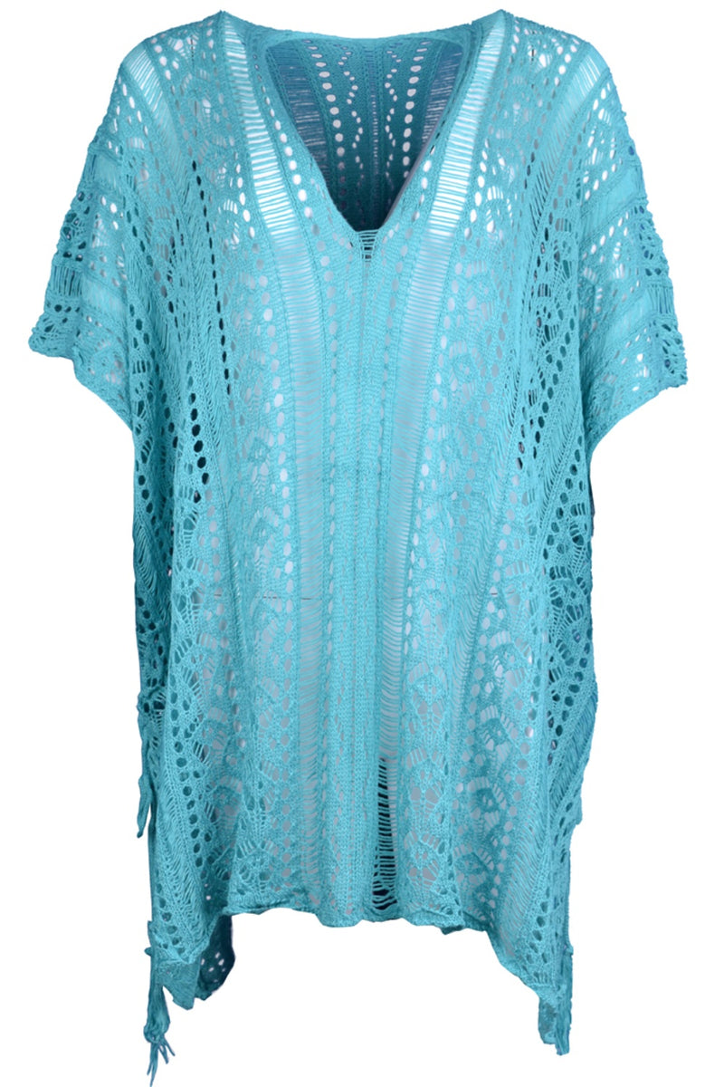 Hazel Blues® |  Cutout V-Neck Cover-Up with Tassel