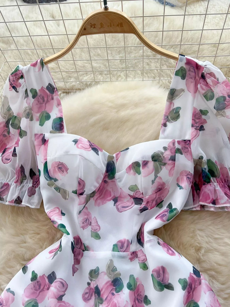 floral print ruffle hem midi dress Hazel Blues