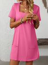 Hazel Blues® |  Mandy Square Neck Short Sleeve Mini Dress