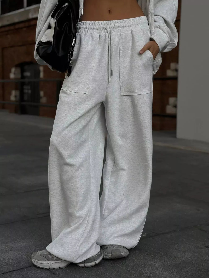 Oversized Zip-Up Hoodie and Wide-Leg Pants Set – Hazel Blues®