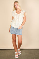 Hazel Blues® |  Picnic Petal Lace Detail Top