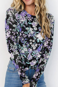 Hazel Blues® |  Floral Round Neck Long Sleeve T-Shirt