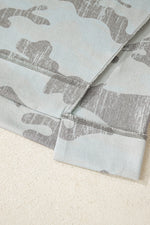 Hazel Blues® |  Multicolour Retro Camouflage Print Exposed Seam Patchwork Drop Shoulder Sweatshirt