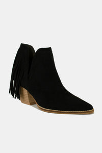 Hazel Blues® |  Beast Fashion Fringe Side V-Cut Ankle Booties