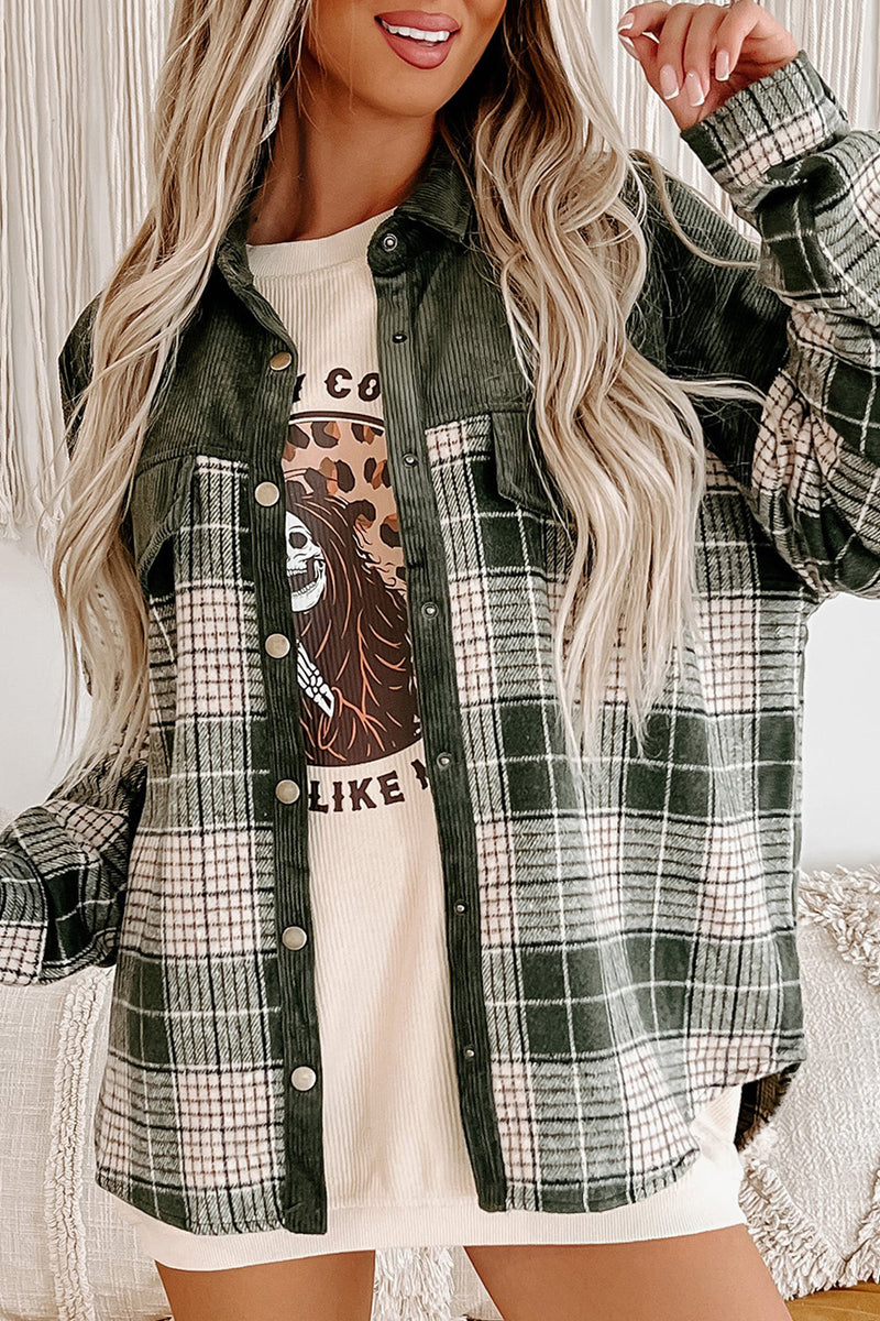 Hazel Blues® |  Plaid Button Up Long Sleeve Jacket