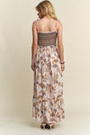 Hazel Blues® |  ADORA Smocked Printed Square Neck Tie Shoulder Cami Dress
