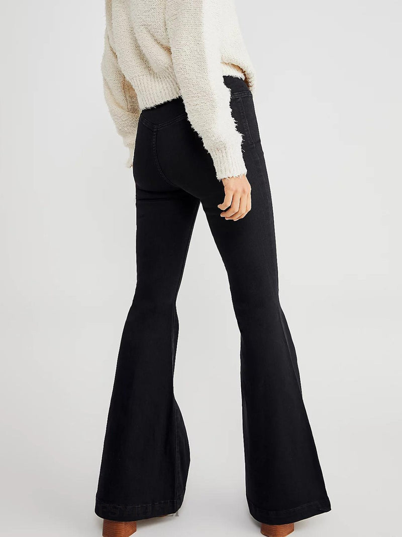 Hazel Blues® |  Asymmetric Waist Flare Jeans