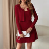 Hazel Blues® |  Ribbed Long Sleeve Cropped Cardigan and Cami Dress Set