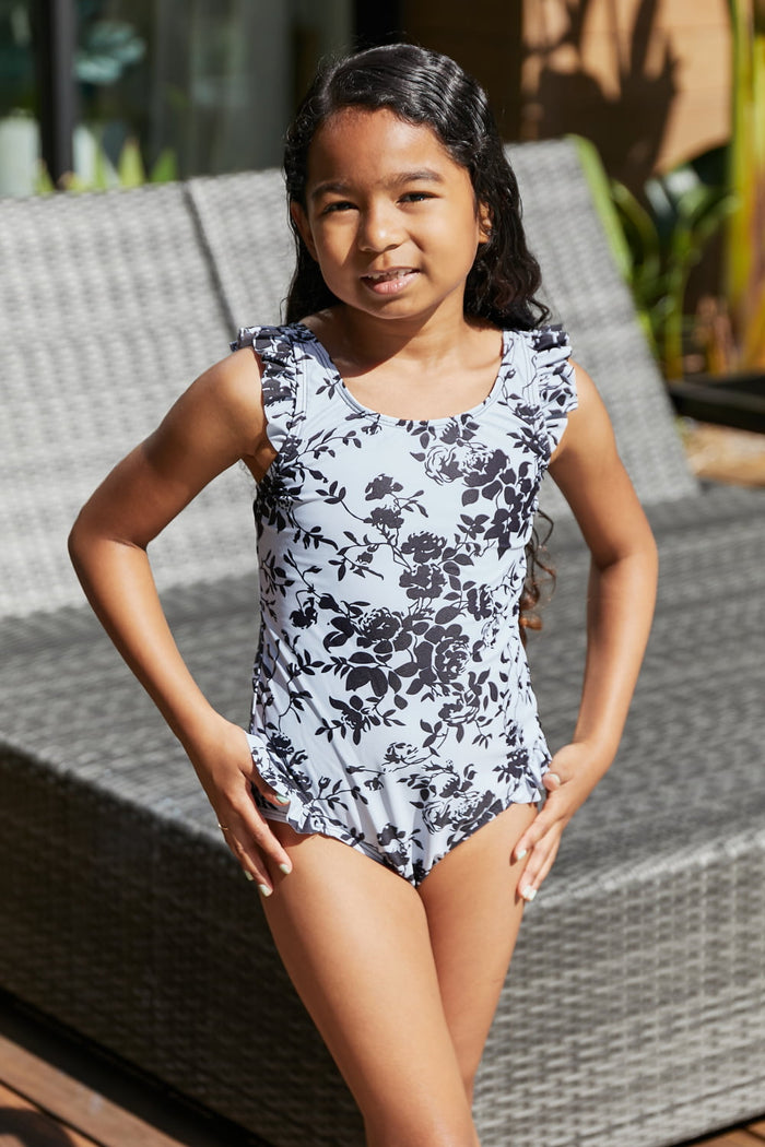 Hazel Blues® | Côte d'Azur Ruffle Trim One-Piece Swimsuit: Youth