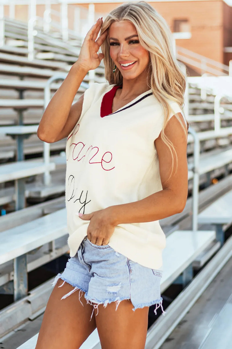 Hazel Blues® |  GAME DAY V-Neck Sweater Vest