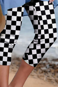 Hazel Blues® |  Checkered Skinny Capris