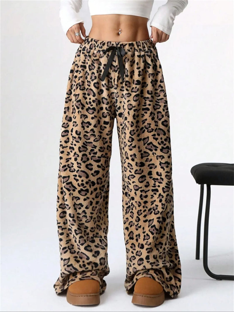 Hazel Blues® |  Leopard Wide Leg Plush Pants