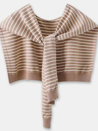 Hazel Blues® |  Striped Contrast Knit Wrap