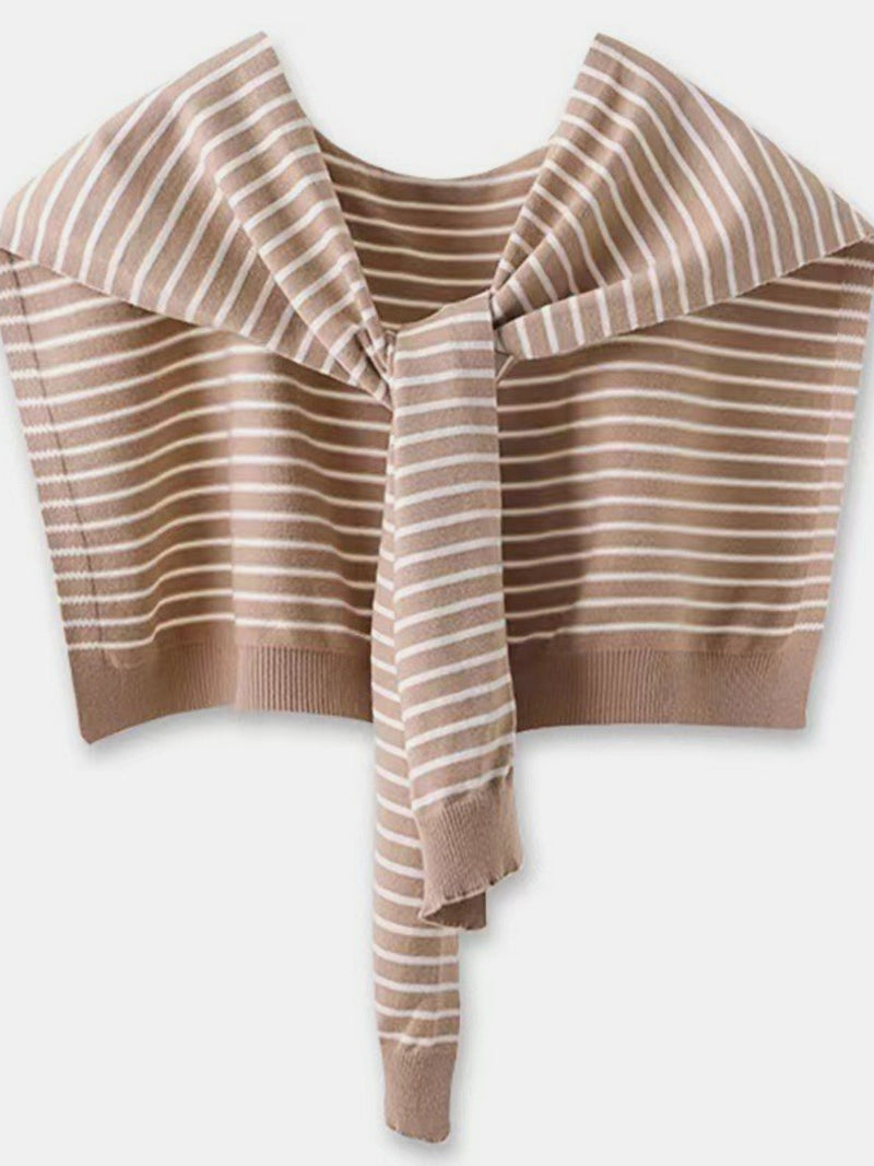 Hazel Blues® |  Striped Contrast Knit Wrap