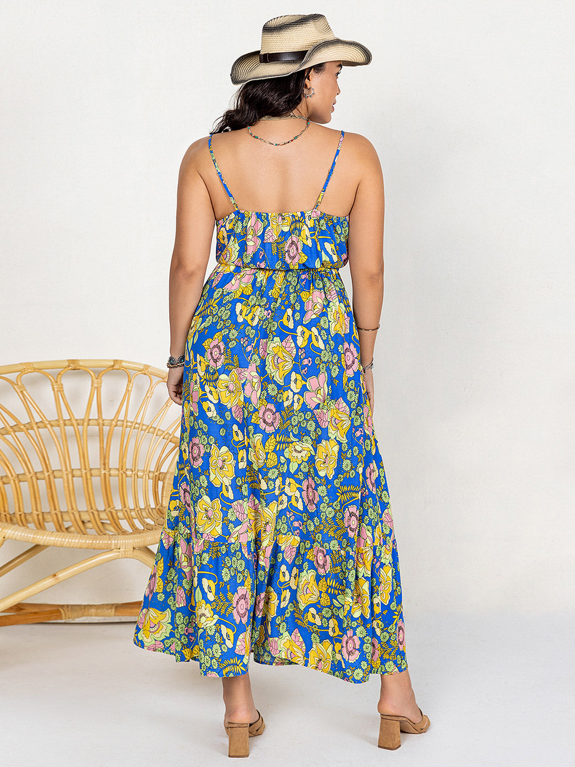 Hazel Blues® |  Drawstring Ruffle Hem Maxi Dress