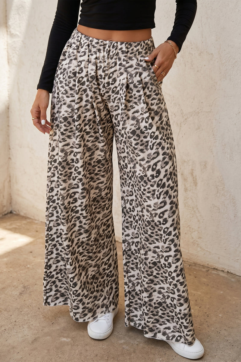 Multicolor Leopard-Print Wide-Leg Pants – Hazel Blues®