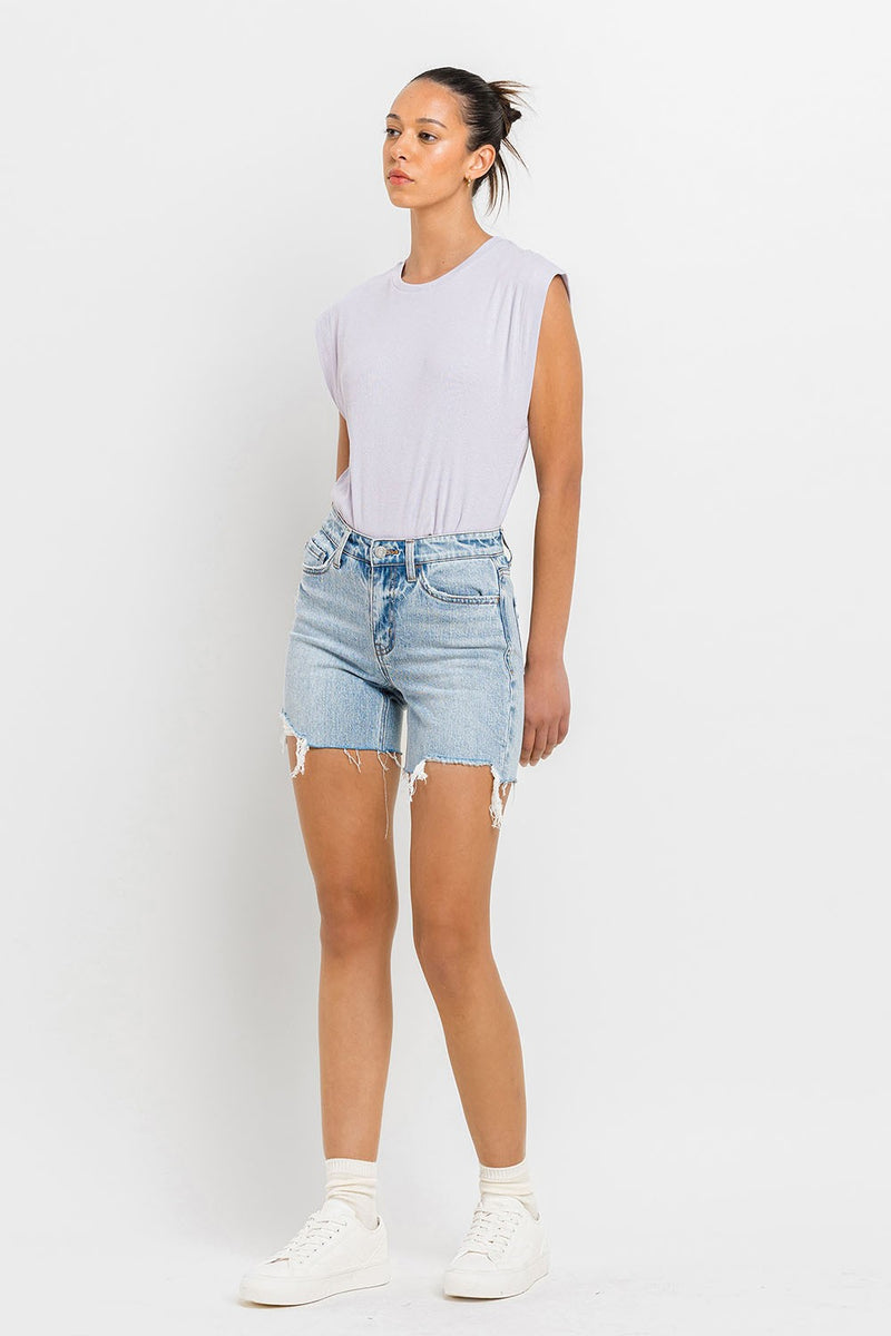 Hazel Blues® |  Vervet by Flying Monkey High Rise Denim Shorts