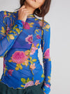 Hazel Blues® |  Floral Mock Neck Long Sleeve Top