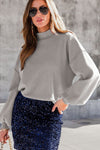 Hazel Blues® |  Mock Neck Dropped Shoulder Sweater