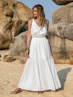 Hazel Blues® |  V-Neck Tie Shoulder Crochet Maxi Dress
