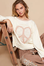 Hazel Blues® |  POL Round Neck Long Sleeve Thermal Knit Patch Top