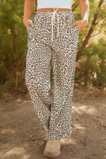 Hazel Blues® |  Brown Leopard Drawstring Elastic Waistband Loose Pants