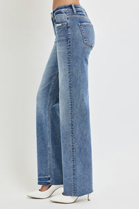 Hazel Blues® |  RISEN High Rise Straight Leg Jeans with Pockets