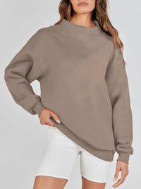 Hazel Blues® |  Mock Neck Drop Shoulder Long Sleeve Sweatshirt