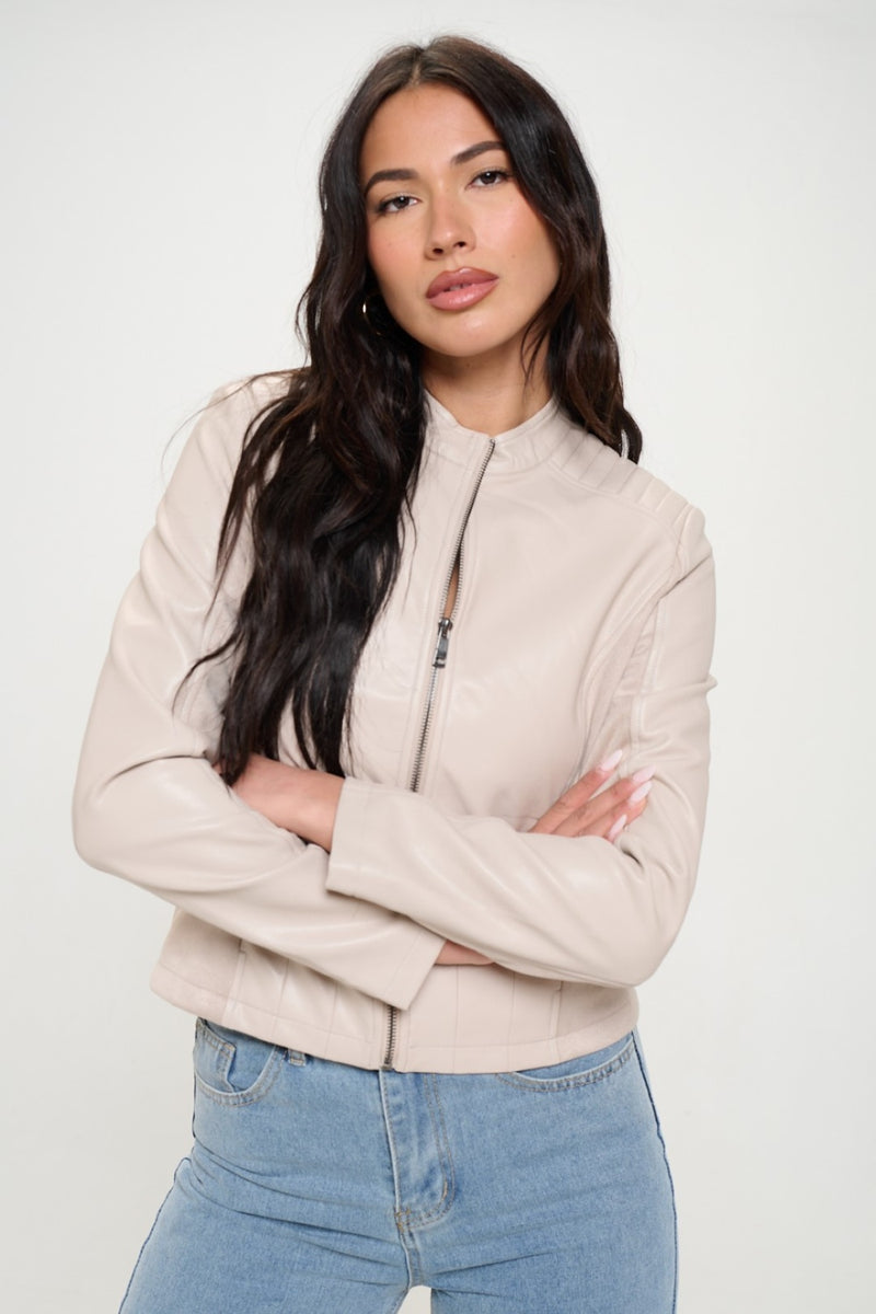 Hazel Blues® |  Coalition LA Zip Up Vegan Moto Jacket