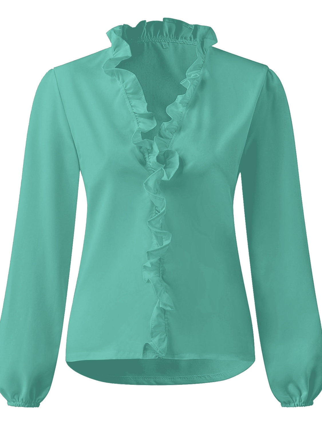 Hazel Blues® |  Ruffled V-Neck Long Sleeve Blouse