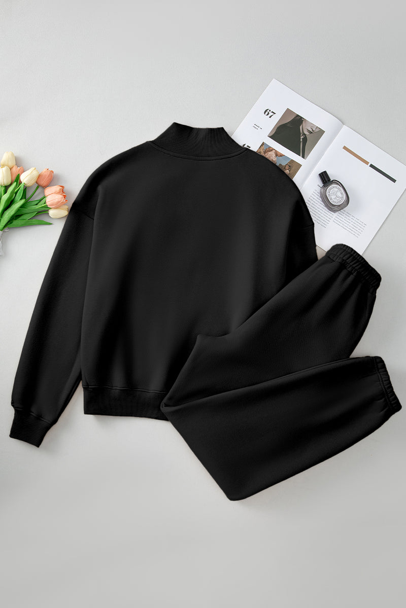 Hazel Blues® |  Quarter Zip Long Sleeve Top and Pants Set