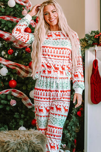 Hazel Blues® |  Christmas Element Round Neck Top and Pants Lounge Set