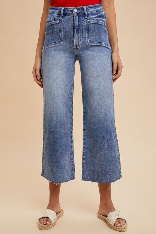 Hazel Blues® |  Annie Wear High Rise Wide Leg Jeans