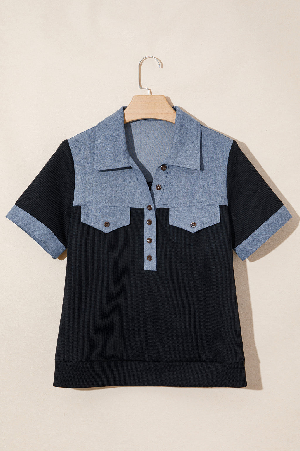 Hazel Blues® |  Denim Darling Top | Denim Patchwork Top