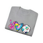 Hazel Blues® |  Peace Love Soccer Graphic Tee