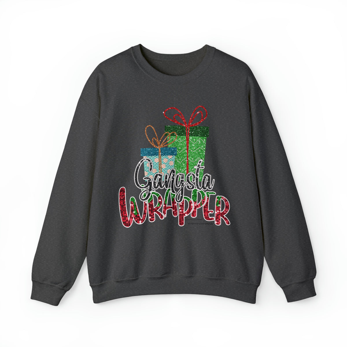 Hazel Blues® |  Gangsta Wrapper Glitter Graphic Crewneck Sweatshirt