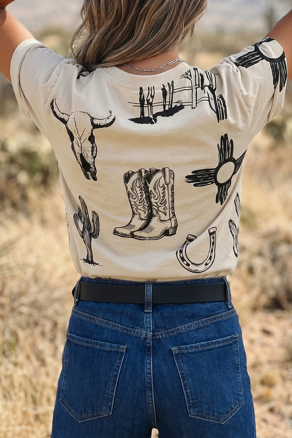 Retro Western Print T-Shirt
