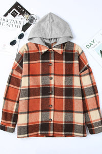 Hazel Blues® |  Plaid Button Up Hooded Shacket