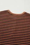 Hazel Blues® |  Striped Half Button Long Sleeve Blouse