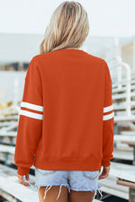 Hazel Blues® |  Evergreen Varsity Striped Detail Drop Shoulder Oversized Sweatshirt