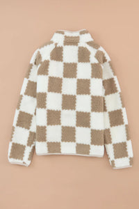 Hazel Blues® |  Checkered Snap Down Long Sleeve Jacket